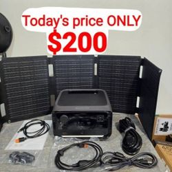 RIVER 3 PLUS 270 PORTABLE POWER STATION, 268Wh LiFePO4 BATTERY WITH 45W PORTABLE SOLAR PANEL 
