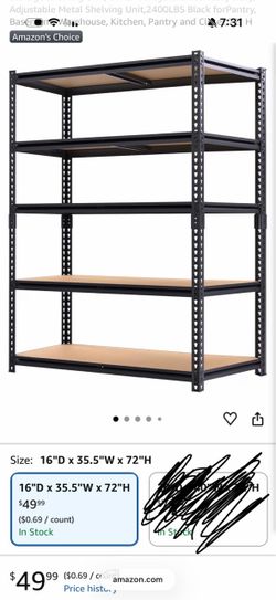4 sets of Storage shelving