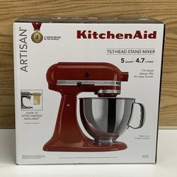 KitchenAid - KSM150PSER Artisan Series 5 Quart Tilt-Head Stand Mixer Red