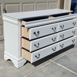 White 8 Drawer Solid Wood Dresser Free Delivery Included