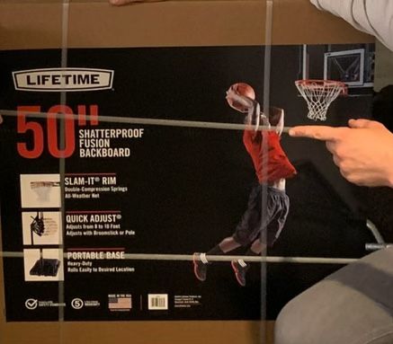 Lifetime Shatter proof 50’ Adjustable Basketball Hoop
