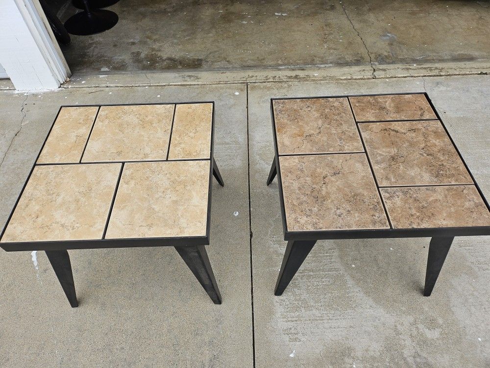 Natural Slate Tile Side Table