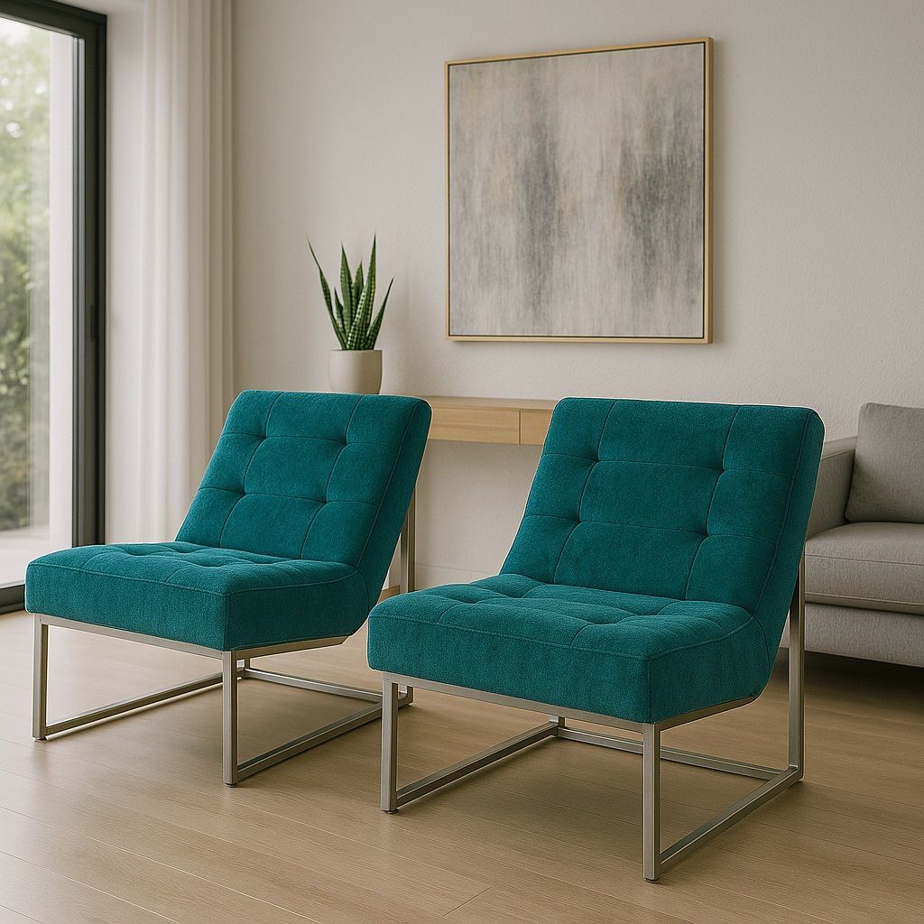 Modern Designer Chairs Pair Available
