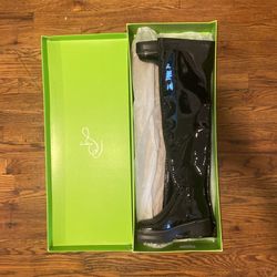 NIB SAM EDELMAN LYDIA OVER THE KNEE BOOTS 6.5 WOMENS BLACK PATENTLEATHER 