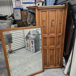 Solid Wood Dresser And Mirror