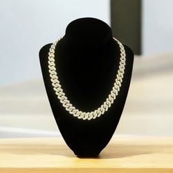 Miami Cuban Gold Chain Moissanite 18” 15mm pass 💎 tester GRA certified Hiphop