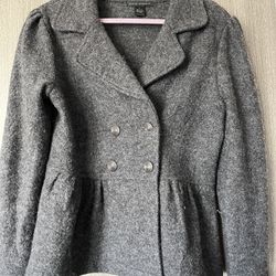 Elena Solano 100% Wool Button Front Jacket