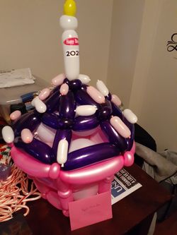 Giant birthday balloon cake