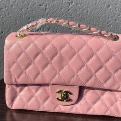 Pink Leather Crossbody & black Leather Cross Body Purse