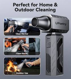 Compressed Air Duster, 130000RPM Electric Air Duster Brushless Motor with Stepless Speed Adjustable, Rechargeable Fast Charging Cordless Mini Air Blow