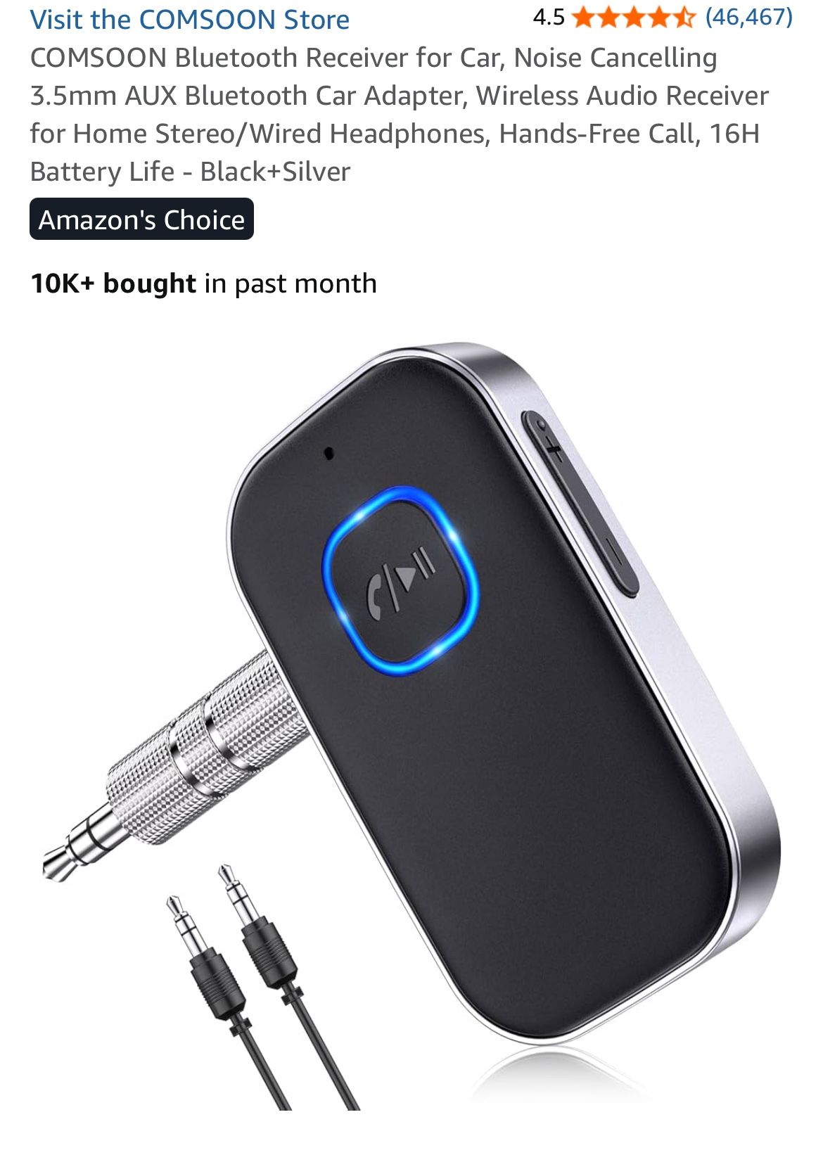 COMSOON Bluetooth Receiver for Car