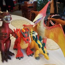 Set of 4 Large Dragon/Dinosaur Toys 