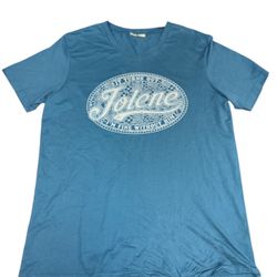 Cheekys Women's Size L Blue White Jolene T-Shirt