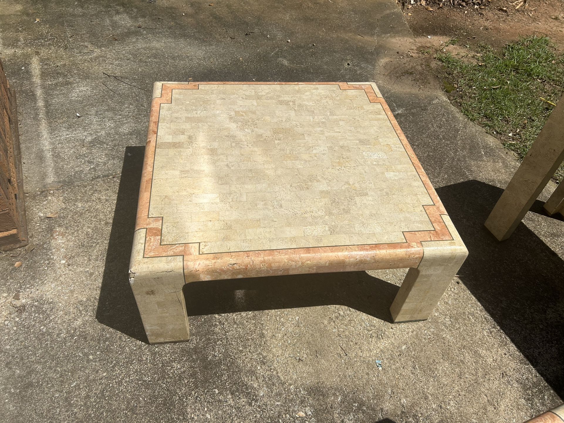 Tessellated Marble Table Set (3 Items)