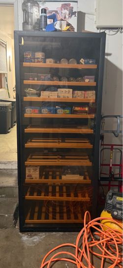 Large Wine Refrigerator with Wooden Shelves – Not Cooling