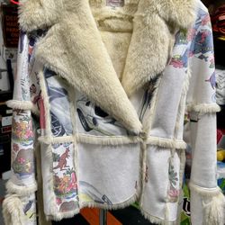 Faux Shearling Painted Jacket 