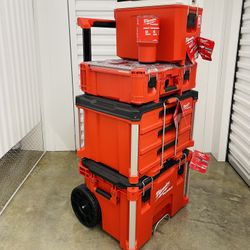 Milwaukee Packout Rolling Box, 3 Drawer, Deep Organizer, Cooler, 30 Oz Tumbler 
