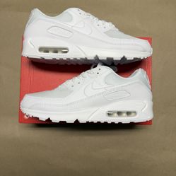 Nike Air Max 90 Triple White Mens size 10.5 running shoes NEW!