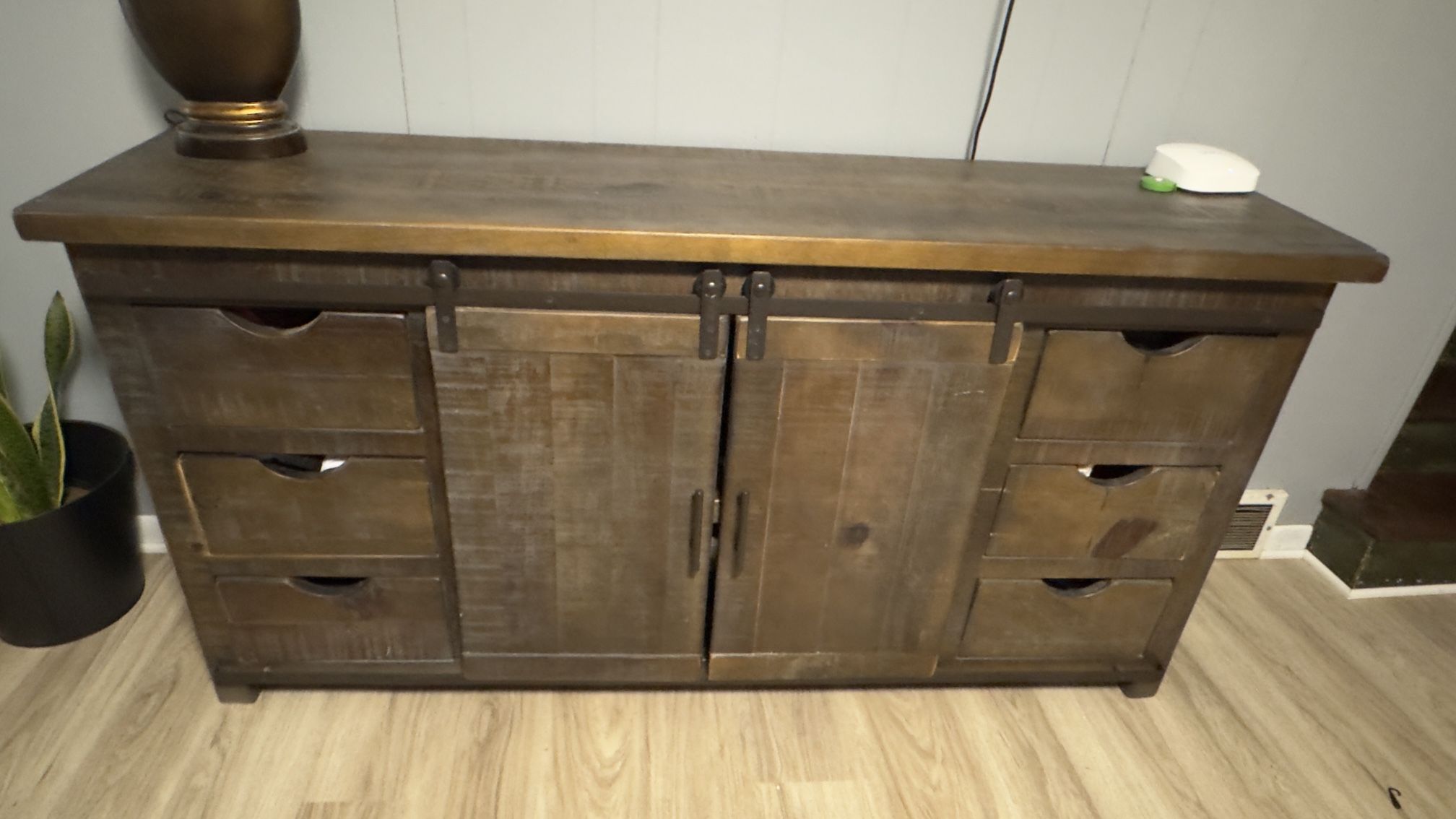 Barn Wood Door Console With Drawers
