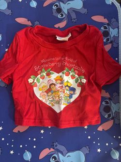 Strawberry Shortcake Ribbed Crop T-Shirt size :4