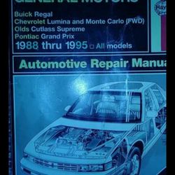 General motorsBuick Regal Chevrolet Lumina Monte Carlo (fwd) Old cutlass Supreme Pontiac Grand Prix 1988-1995