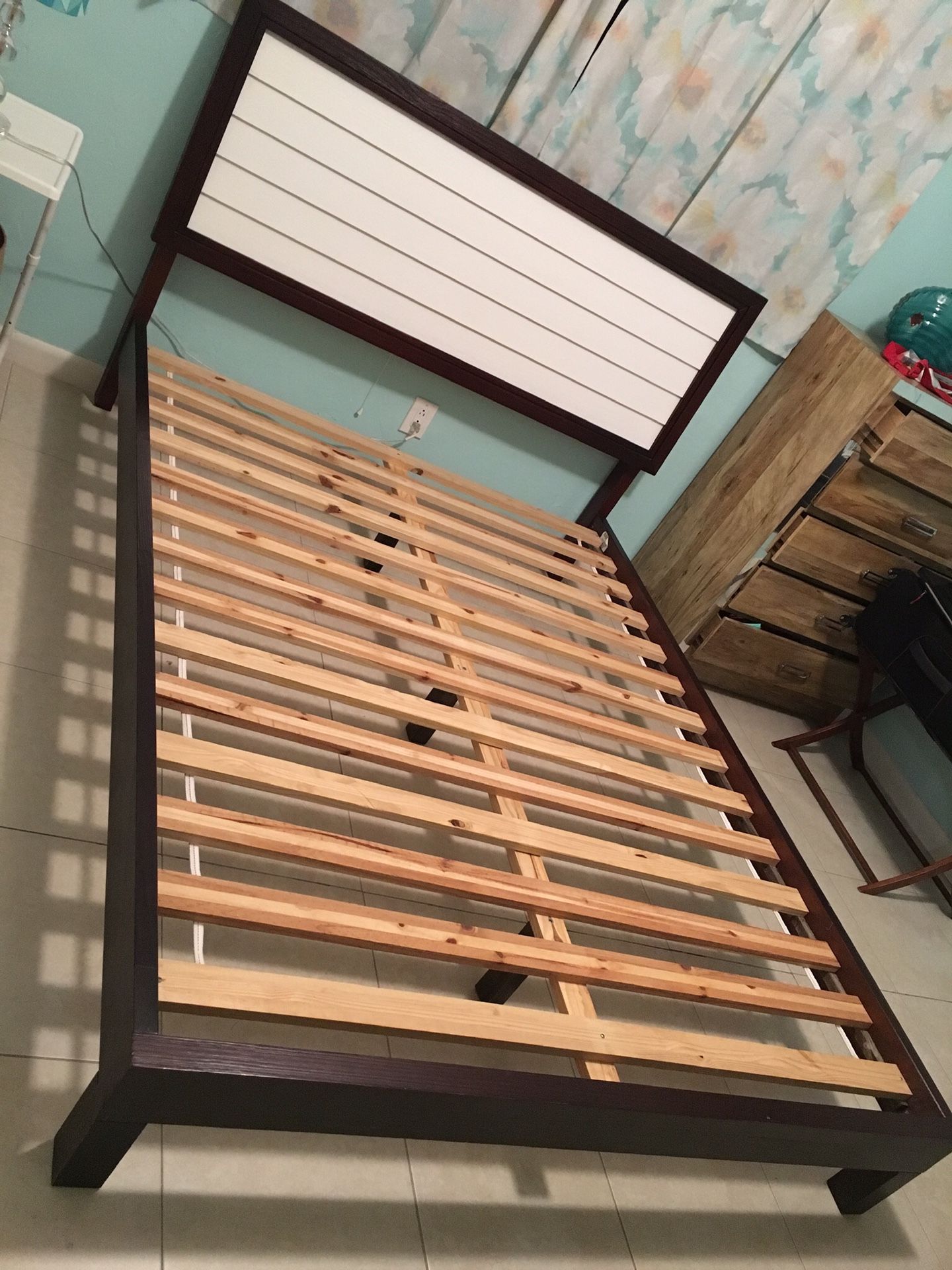 Bed frame with slats