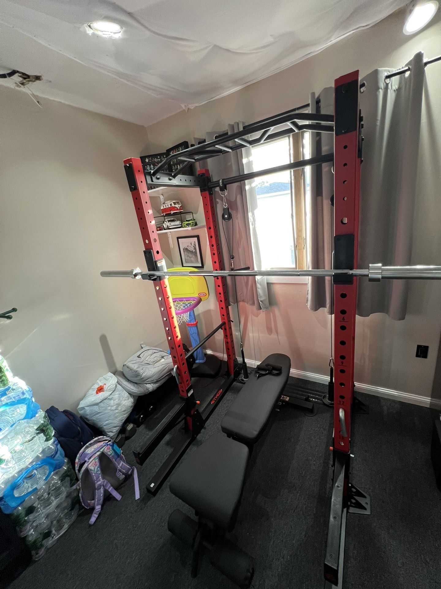 Ethos Power Squat Rack + REP Fitness Bench + Weights