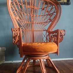 1970's Swivel Emmanuelle Peacock chair 