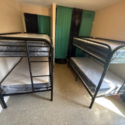 2 Bunk Bed Twin Over Twin With 4 Mattress All New Furniture Free Delivery Free Install 