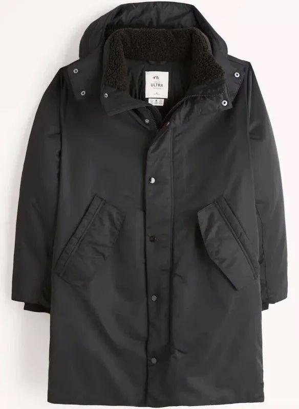 Abercrombie & Fitch Men’s Ultra Parka Jacket Black Size Medium