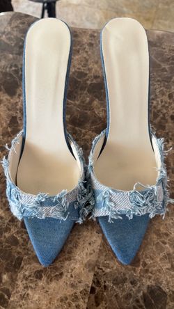 Blue high heels