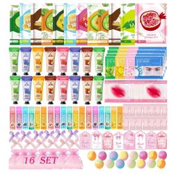 160 PCS Spa Party Supplies for Women, Spa Party Favors Includes Face Masks, Lip Masks, Eye Masks, Hand Cream,Bow Hair Clip, Foot Bath Bombs, Spa Birth