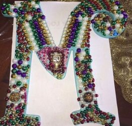 Handcrafted monogram letter "M"wall Art decor, Vintage