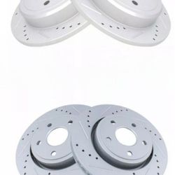 New  Front And rear Drilled Slotted Rotor Kit For Jeep 2005-2010