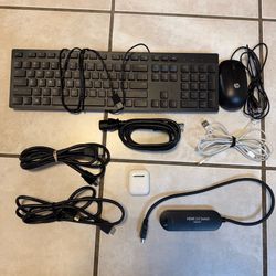 AirPods, Cables, Keyboard and Mouse