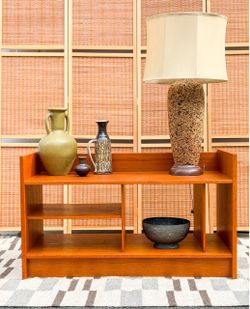 Vintage MCM Teak Veneer Stereo Shelf