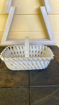 Italian Glass Bread Basket Table Decor