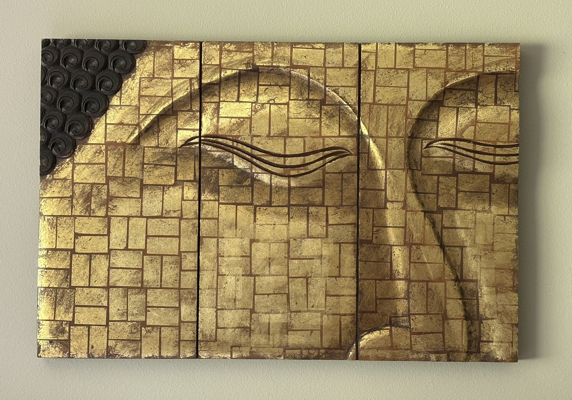 Carved Wooden Buddha Painting