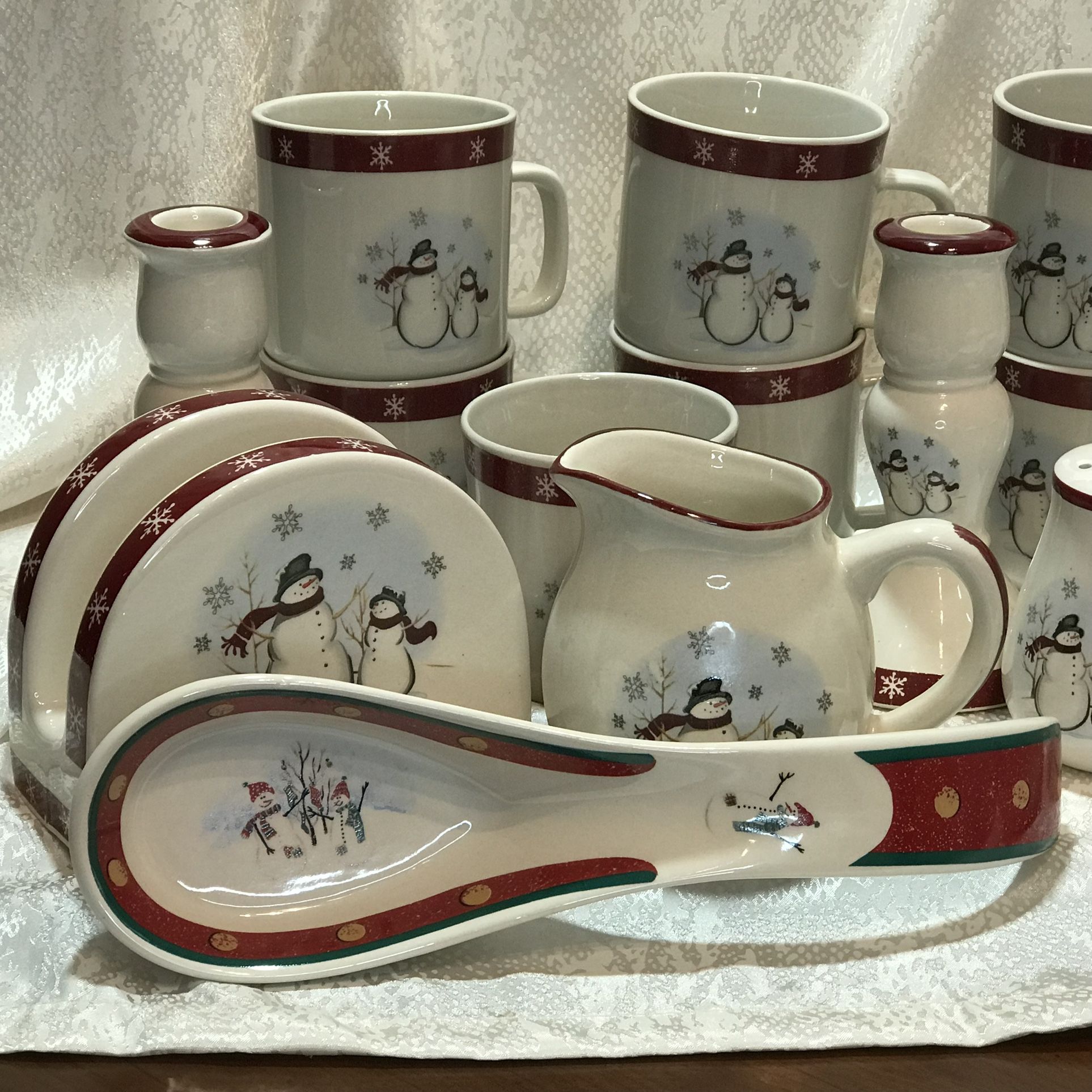 Royal Seasons Snowman Stoneware - Table Top Set, Cups, Accessories 