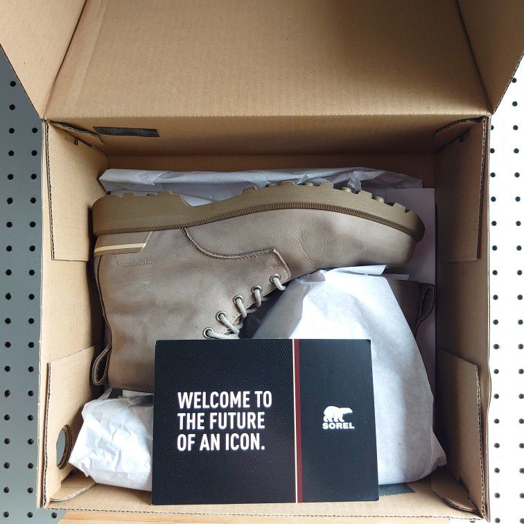Sorel Caribou Waterproof Leather Boots Size 10 Khaki