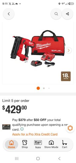 Milwuakee 18 ga Brad nailer