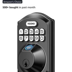 TEEHO TE002 Fingerprint Door Lock - Keyless Entry Electronic Keypad Deadbolt with 2 Backup Keys - Auto Lock - Easy Installation - Smart Locks for Fron