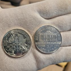 3 1oz Silver Coins CANADIAN MAPLE LEAF and 2 EUROS