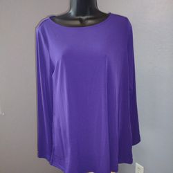 Susan Graver Women's Long Sleeve Purple Blouse Size Small
