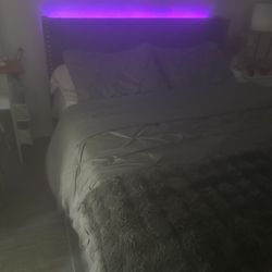 Queen size bed frame with headboard