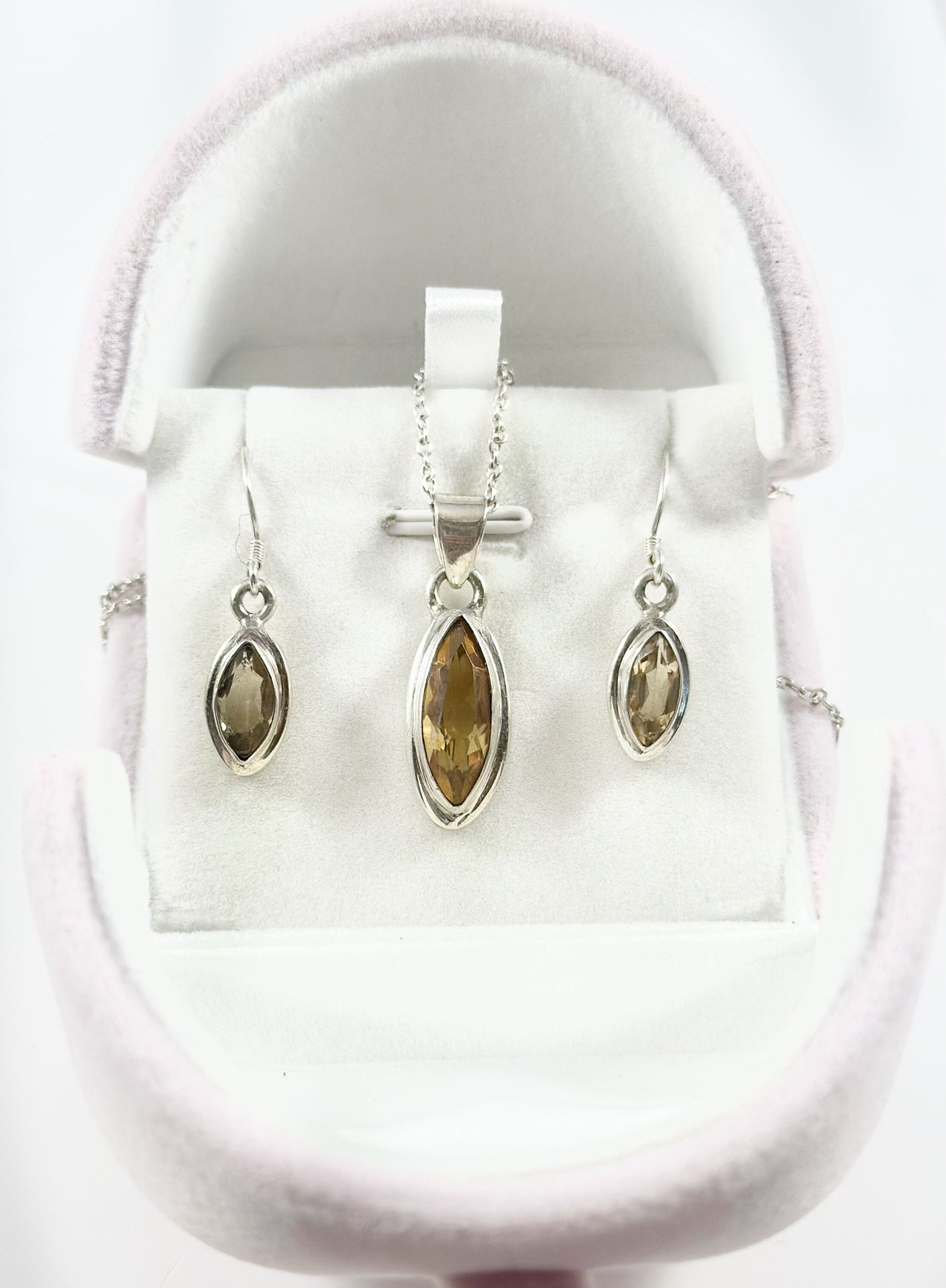 Citrine Pendant and Earrings Set