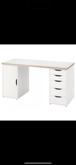 IKEA White Computer Desk with Storage