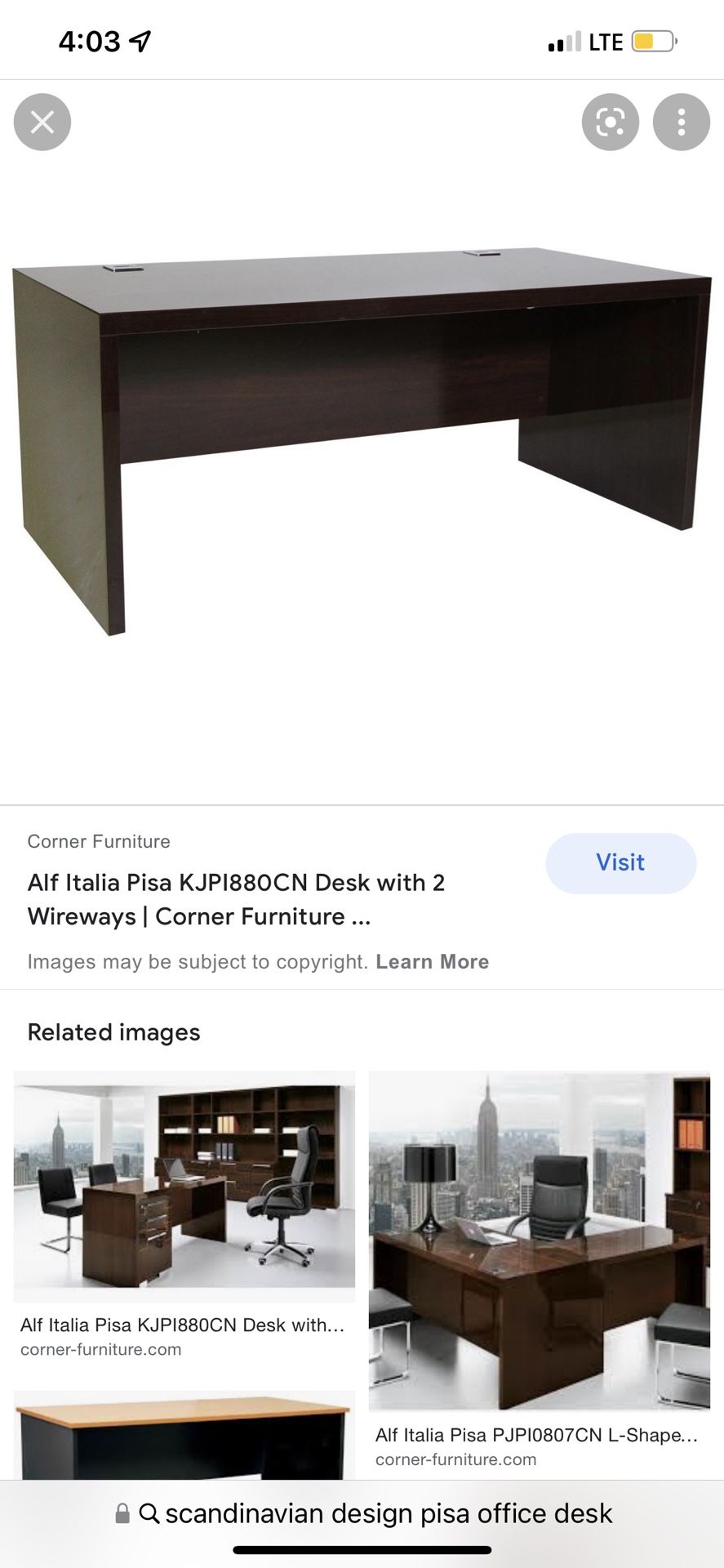 Scandinavian Italian Pisa Office Desk