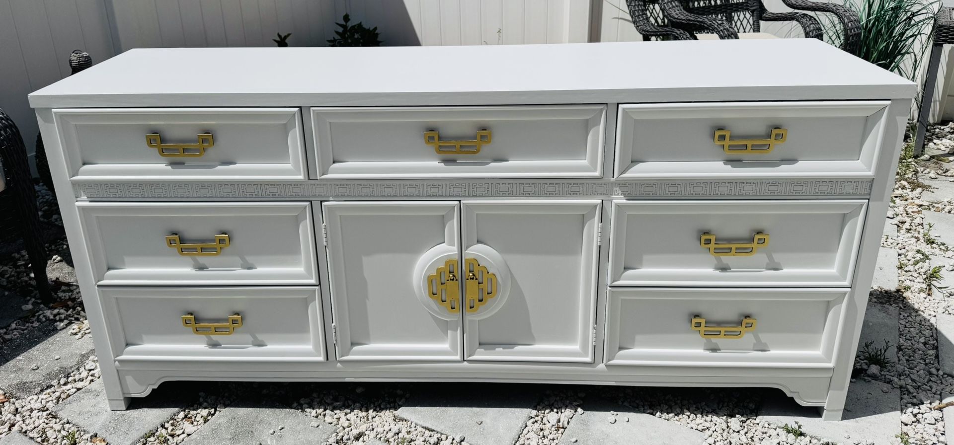 Solid Wood MCM Hollywood Regency Dresser