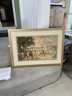 Istvan Prihoda (1(contact info removed)) - Countryside party sign Litho framed art